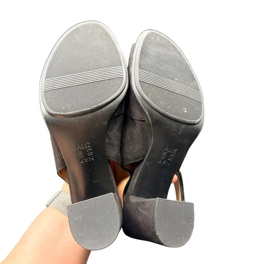Naturalizer Preston Black Faux Suede Slingback Heel 9.5M